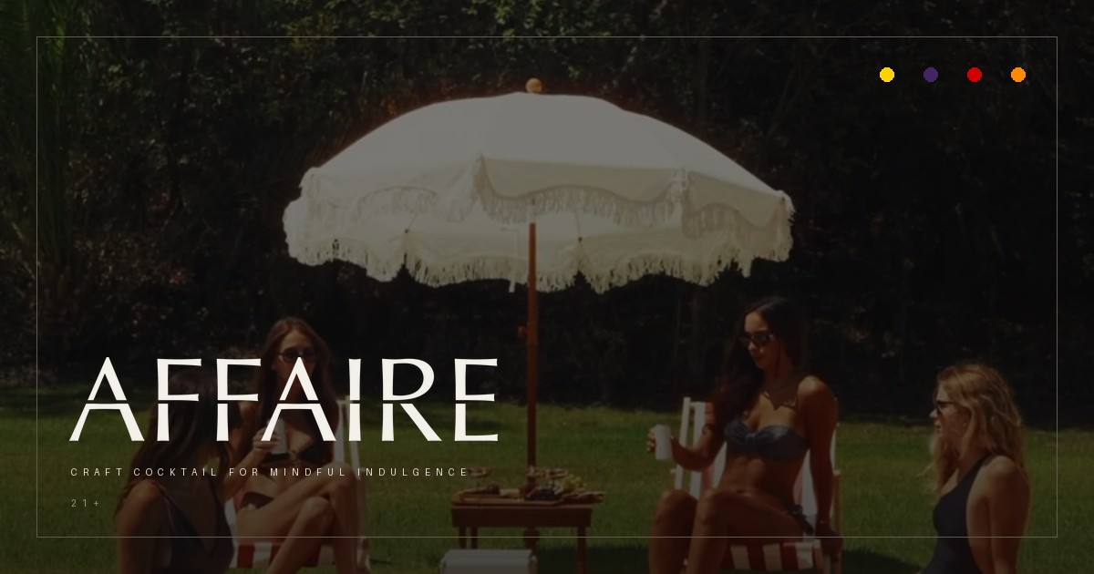 Share card for Affaire: the wordmark over a sunlit garden party